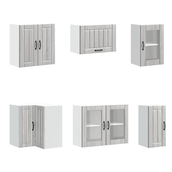 11 peças armário de cozinha conjunto Lucca cinza sonoma M 5