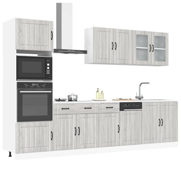 Mueble cocina Kalmar sonoma gris 7 pzas madera contrachapada D
