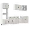 Mueble cocina Kalmar sonoma gris 7 pzas madera contrachapada 2