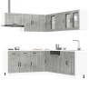 Mueble cocina Lucca gris hormigón 11 pzas madera contrachapada 1
