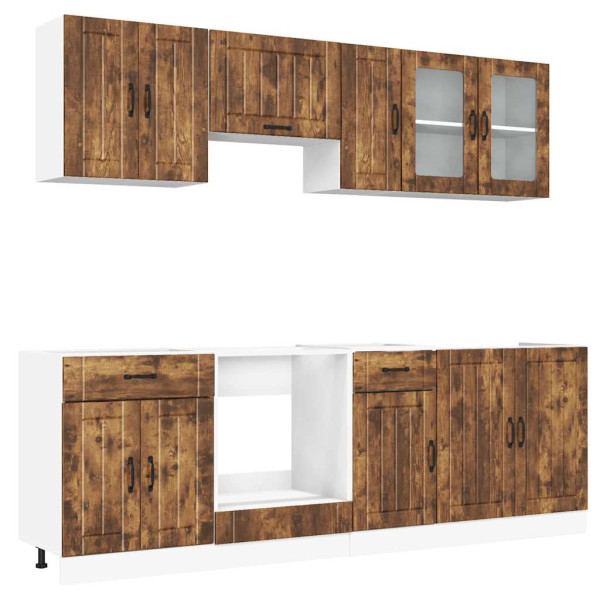 Mueble cocina Kalmar roble ahumado 8 pzas madera contrachapada M 5