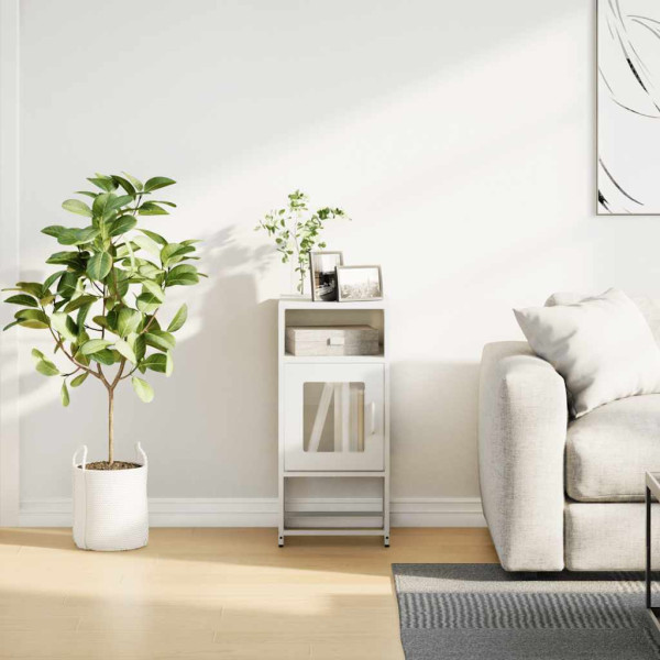 Mesa de cabeceira 36x39x78 cm aço laminado a frio branco M 4