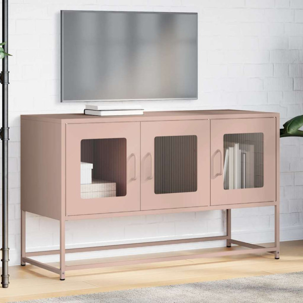 Mueble para TV acero laminado en frío rosa 100.5x39x60.5 cm M 3
