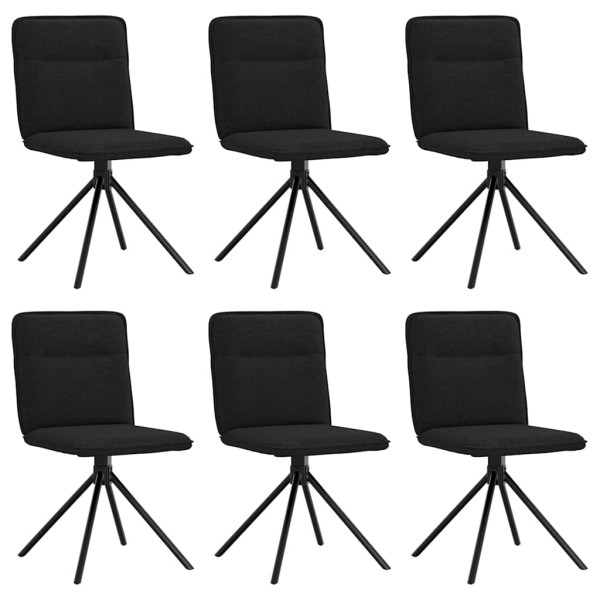 Cadeiras de jantar 6 pcs tecido preto M 2