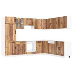 Mueble cocina Lucca madera vieja 14 pzas madera contrachapada H