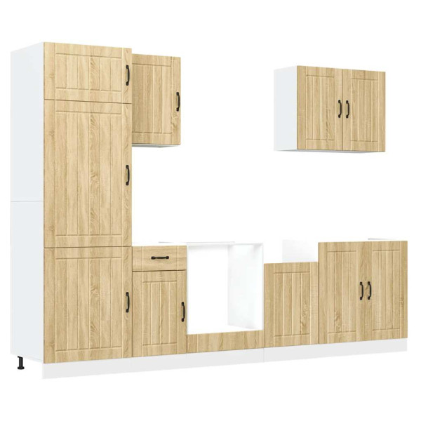 Mueble cocina Kalmar roble sonoma 7 pzas madera contrachapada M 2