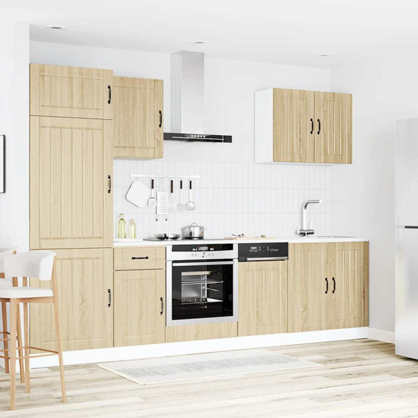 Mueble cocina Kalmar roble sonoma 7 pzas madera contrachapada M 3