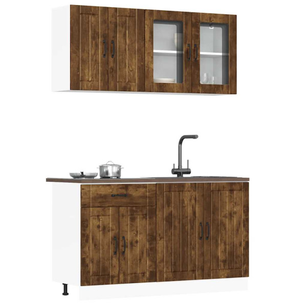 Mueble cocina Kalmar roble ahumado 4 pzas madera contrachapada D