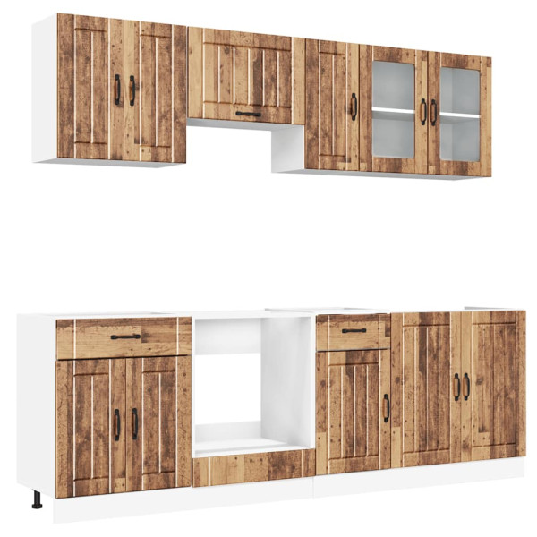 Mueble cocina Kalmar madera vieja 8 pzas madera contrachapada M 5