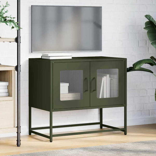 Mueble de TV acero laminado en frío verde oliva 68x39x60.5 cm M 3