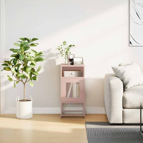 Mesa de cabeceira 36x39x78 cm aço laminado a frio rosa M 4