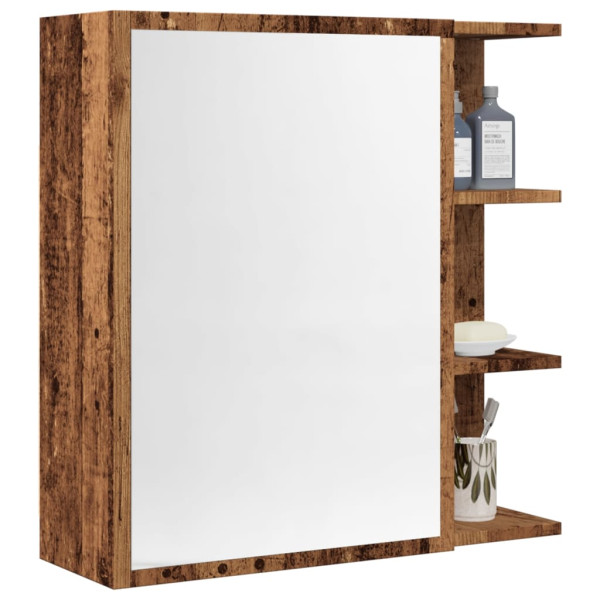 Armario espejo de baño madera envejecida 62.5x20.5x64 cm D