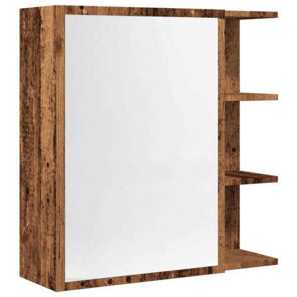 Armario espejo de baño madera envejecida 62.5x20.5x64 cm M 2