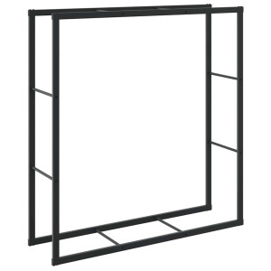 Suporte para lenha 110x30x116 cm aço preto H