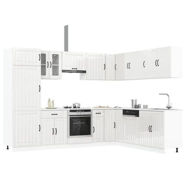 Mueble cocina Lucca blanco brillo 14 pzas madera contrachapada D