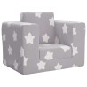 Sofá cama infantil felpa suave gris claro con estrellas 1