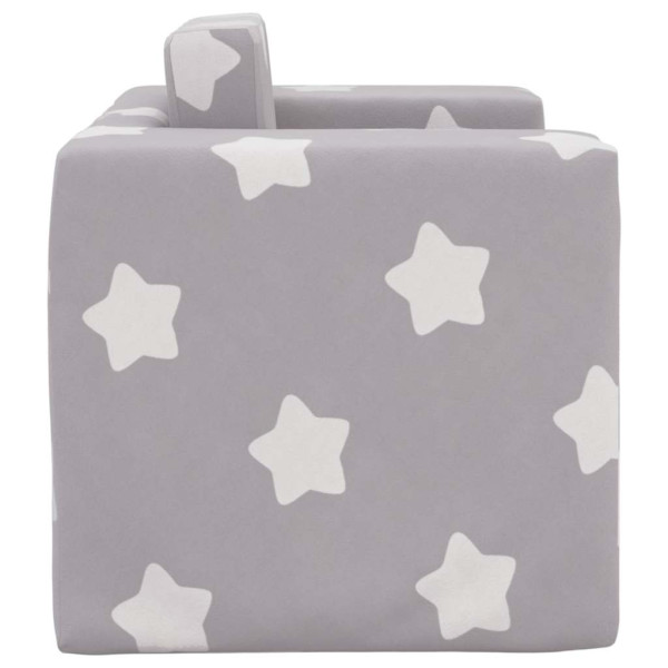 Sofá cama infantil felpa suave gris claro con estrellas M 5