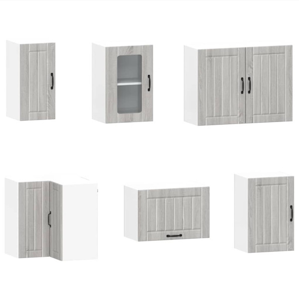 Mueble cocina Lucca sonoma gris 11 pzas madera contrachapada M 5