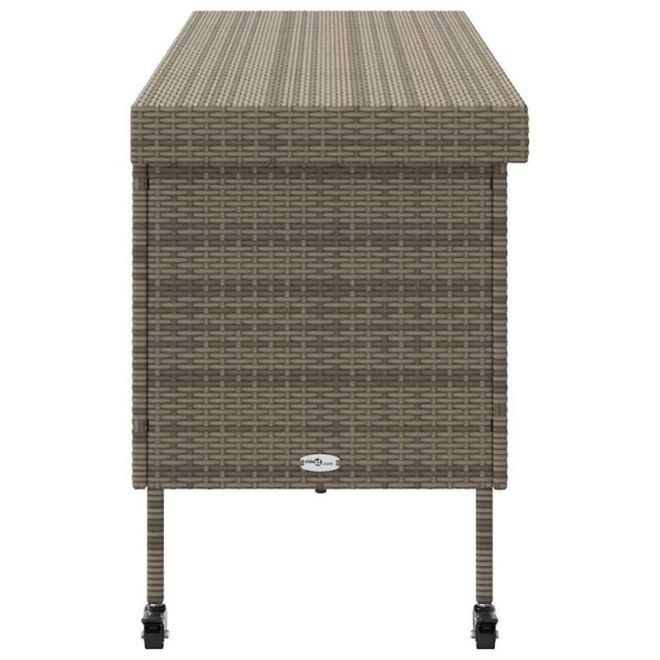 Caixa de arrumação com rodas 160x55x75 cm vime PE cinzento M 5