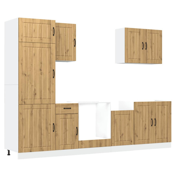 Mueble de cocina Kalmar 7 piezas artesanal roble M 2