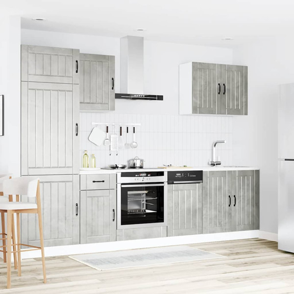 7 peças armário de cozinha conjunto Lucca cinzento cimento M 3