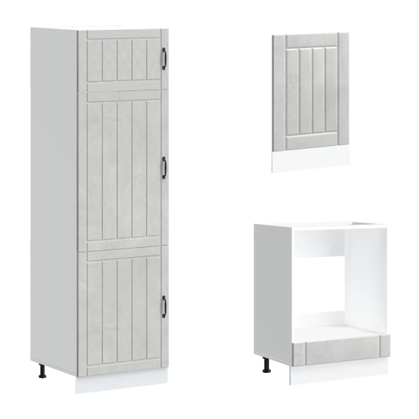 Mueble cocina Kalmar gris hormigón 7 pzas madera contrachapada M 5