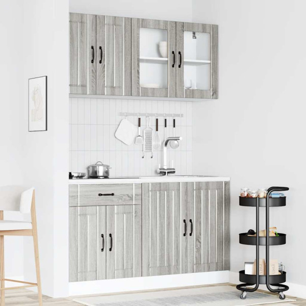 Mueble cocina Kalmar sonoma gris 4 pzas madera contrachapada M 3