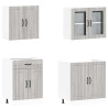 4 peças armário de cozinha conjunto Kalmar cinza sonoma 4