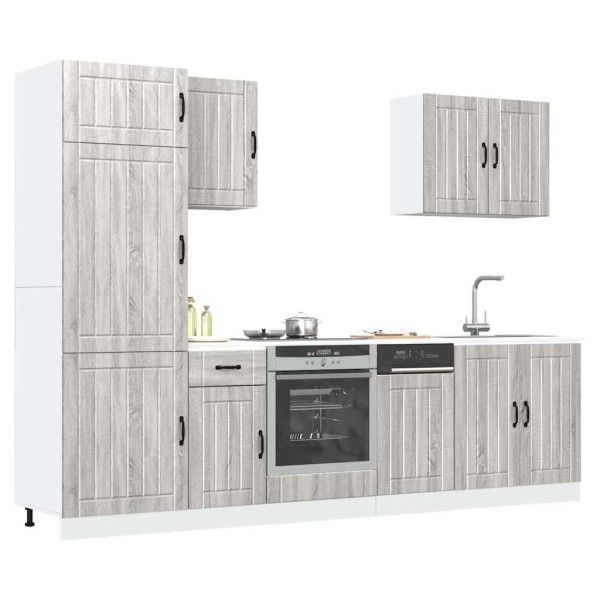 Mueble cocina Kalmar sonoma gris 7 pzas madera contrachapada D