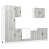 Mueble cocina Kalmar sonoma gris 7 pzas madera contrachapada 2