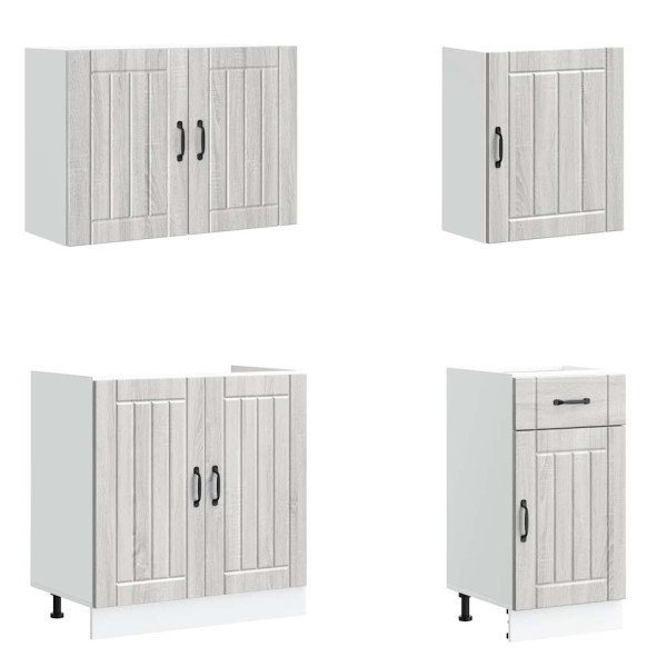 Mueble cocina Kalmar sonoma gris 7 pzas madera contrachapada M 4