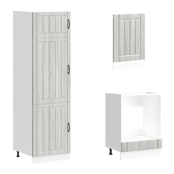 Mueble cocina Kalmar sonoma gris 7 pzas madera contrachapada M 5