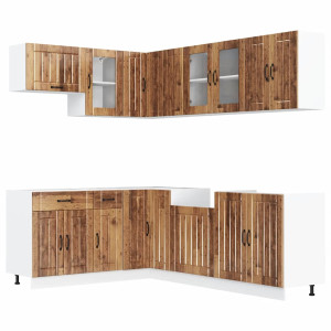 Mueble cocina Lucca madera vieja 11 pzas madera contrachapada H