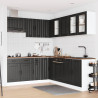 Mueble de cocina Lucca negra 11 piezas madera contrachapada 3