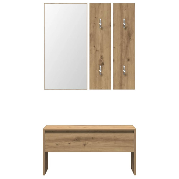 Set de muebles recibidor madera contrachapada roble artesanal M 3