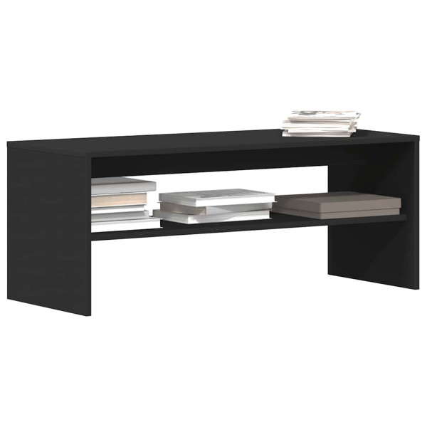 Mueble para TV madera contrachapada negro100x40x40 cm D