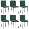 Cadeiras de jantar 6 pcs veludo verde-escuro 2