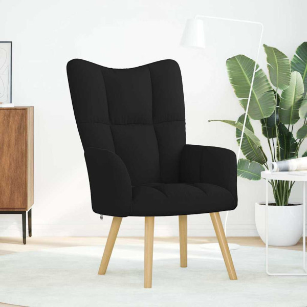 Sillón de relax de tela negro M 3