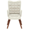 Sillón de relax con taburete terciopelo crema 4