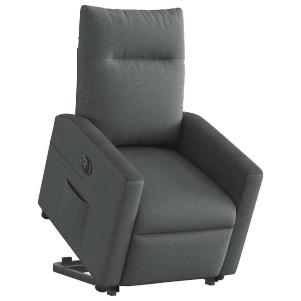 Sillón eléctrico reclinable elevable de tela gris oscuro M 2