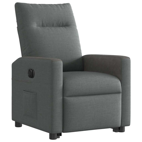 Sillón eléctrico reclinable elevable de tela gris oscuro M 4