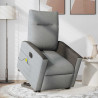 Sillón de masaje eléctrico reclinable elevable tela gris claro 3