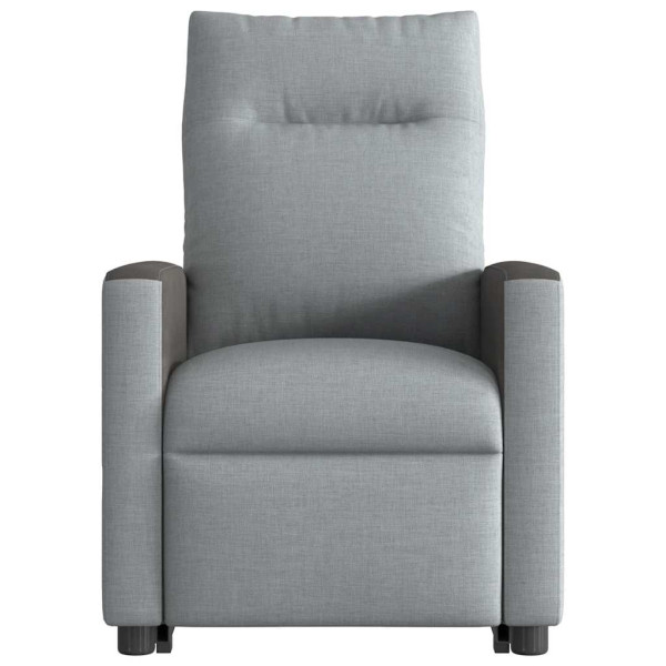 Sillón de masaje eléctrico reclinable elevable tela gris claro M 5