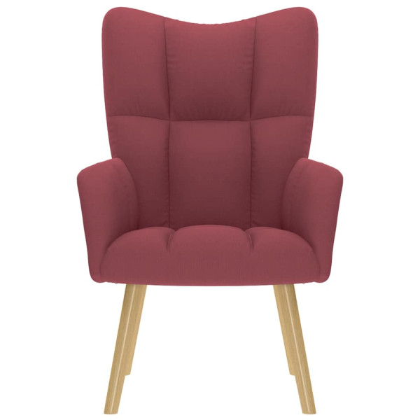 Sillón de relax de tela color rojo tinto M 4