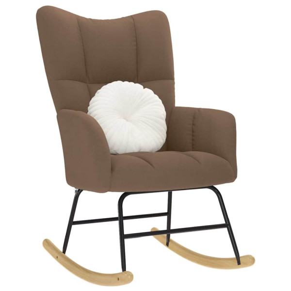 Silla mecedora de tela marrón D