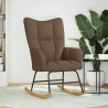 Silla mecedora de tela marrón 3