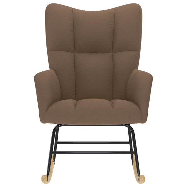 Silla mecedora de tela marrón M 4