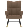 Silla mecedora de tela marrón 4