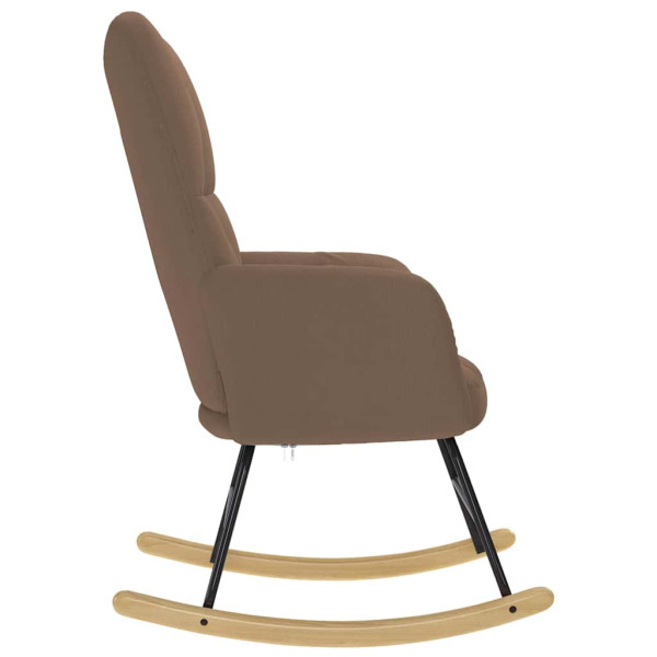 Silla mecedora de tela marrón M 5