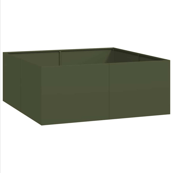 Vaso floreira 100x100x40 cm aço verde azeitona M 2